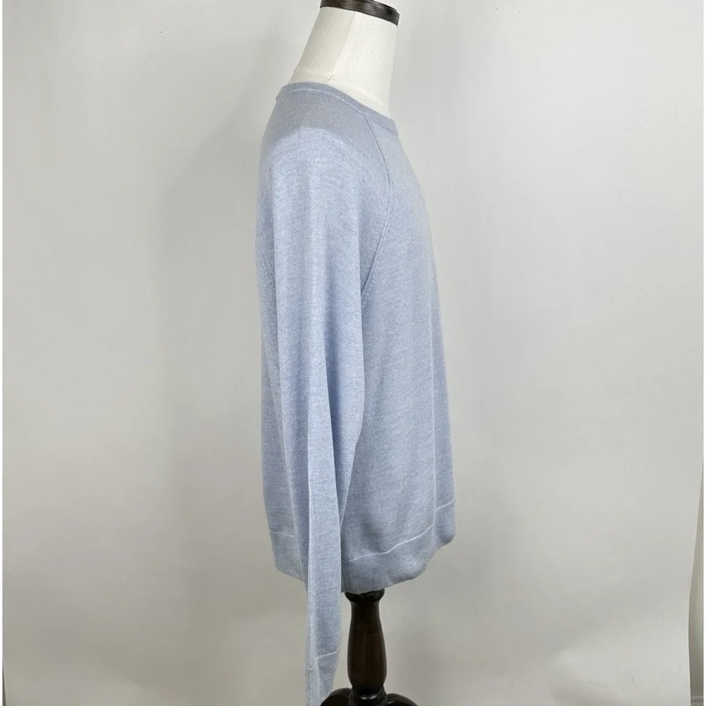 NWT Banana Republic Franco Italian Merino Crew Neck Sweater XL Urban Blue Heathr